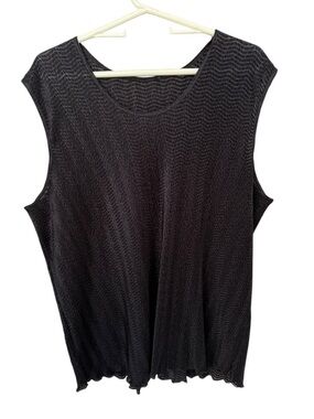 Textured Black Sleeveless Women's Tank Top